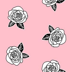roses fabric // pink rose fabric florals fabric