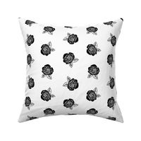 rose fabric // black and white rose florals fabric