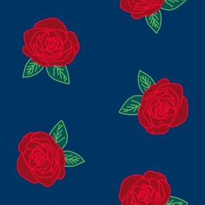 rose fabric // navy blue roses floral fabric rose fabric