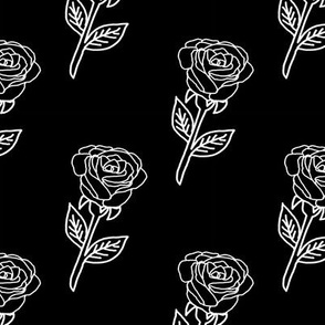 rose fabric // black and white floral rose design by andrea lauren