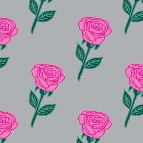 pink roses fabric // pink and grey rose fabric andrea lauren fabric