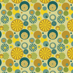 Circle Frenzy - Retro - Gold and Blue