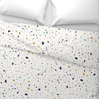 Jumbo - Terrazzo Print  - Navy, Green, Grey, Mustard and Pink (HALF-DROP)