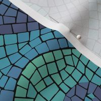 wave mosaic - indigo, blue, aqua, green