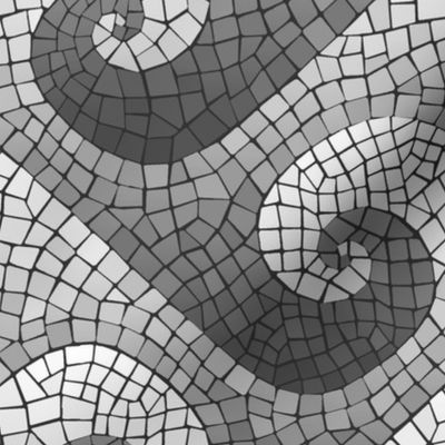 wave mosaic - greyscale