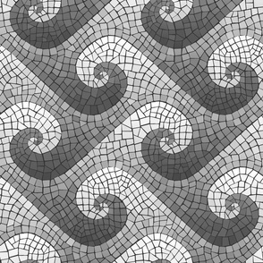 wave mosaic - greyscale