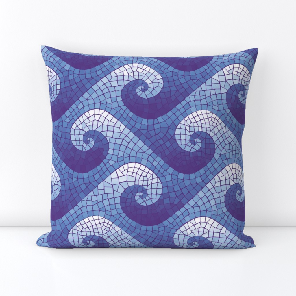 healing waves mosaic  - purple, blue, white