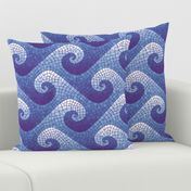 healing waves mosaic  - purple, blue, white