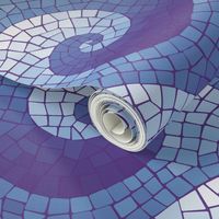 healing waves mosaic  - purple, blue, white