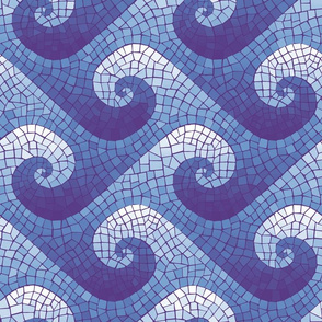 healing waves mosaic  - purple, blue, white