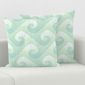 wave mosaic - pale blue, mint and white