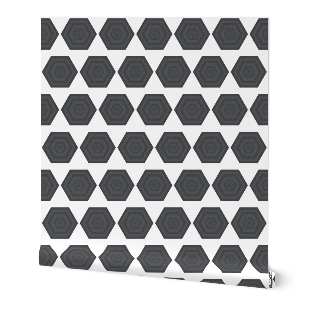 Gray Hexagons on White