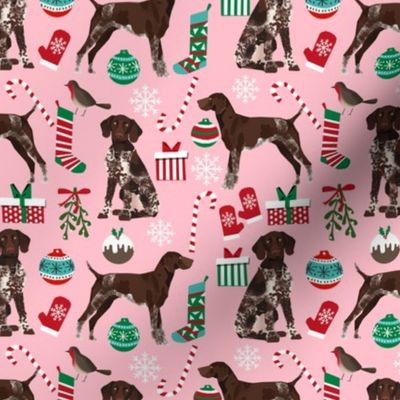 german shorthaired pointer fabric dog christmas design