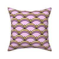 Art Deco Fan Pattern in Purple and Gold