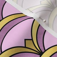 Art Deco Fan Pattern in Purple and Gold