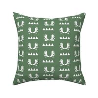 moose antlers fabric // moose fabric andrea lauren fabric nursery baby design - medium green