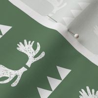 moose antlers fabric // moose fabric andrea lauren fabric nursery baby design - medium green