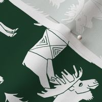 moose fabric // moose nursery baby fabric - hunter green