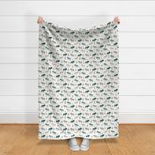 moose fabric // moose nursery baby fabric - hunter green, khaki