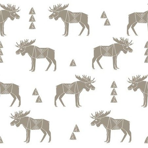 moose fabric // moose nursery baby fabric - brown