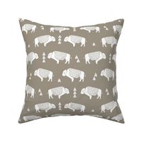 buffalo fabric // nursery baby cabin outdoors fabric print andrea lauren design - medium brown