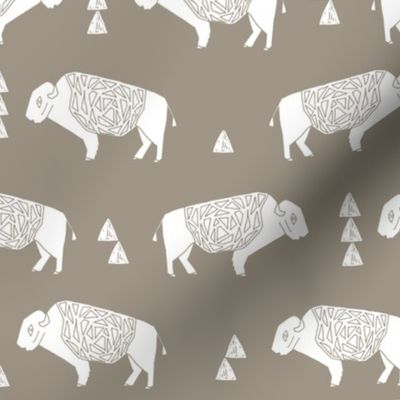 buffalo fabric // nursery baby cabin outdoors fabric print andrea lauren design - medium brown