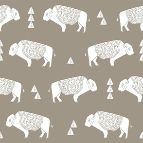 buffalo fabric // nursery baby cabin outdoors fabric print andrea lauren design - medium brown