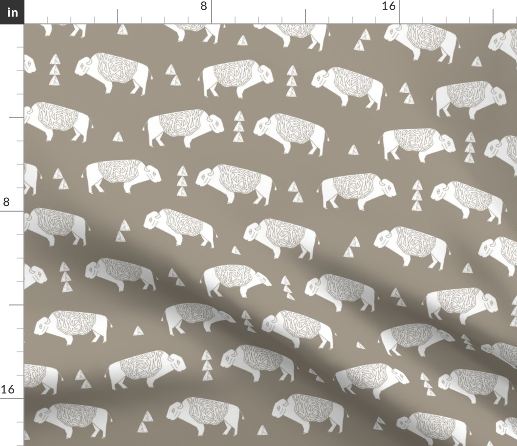 buffalo fabric // nursery baby cabin outdoors fabric print andrea lauren design - medium brown