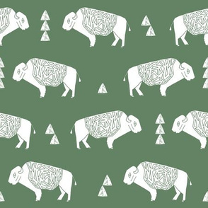 buffalo fabric // nursery baby cabin outdoors fabric print andrea lauren design - medium green