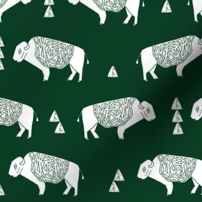 buffalo fabric // nursery baby cabin outdoors fabric print andrea lauren design - hunter green