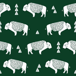 buffalo fabric // nursery baby cabin outdoors fabric print andrea lauren design - hunter green