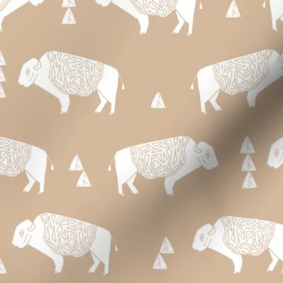 buffalo fabric // nursery baby cabin outdoors fabric print andrea lauren design - khaki