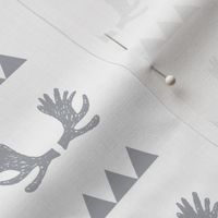 moose antlers fabric // moose fabric andrea lauren fabric nursery baby design - grey