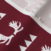 moose antlers fabric // moose fabric andrea lauren fabric nursery baby design - maroon