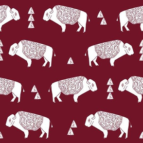 buffalo fabric // nursery baby cabin outdoors fabric print andrea lauren design - marroon