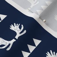 moose antlers fabric // moose fabric andrea lauren fabric nursery baby design - navy