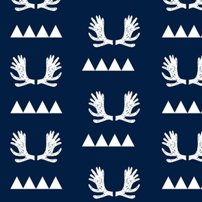 moose antlers fabric // moose fabric andrea lauren fabric nursery baby design - navy