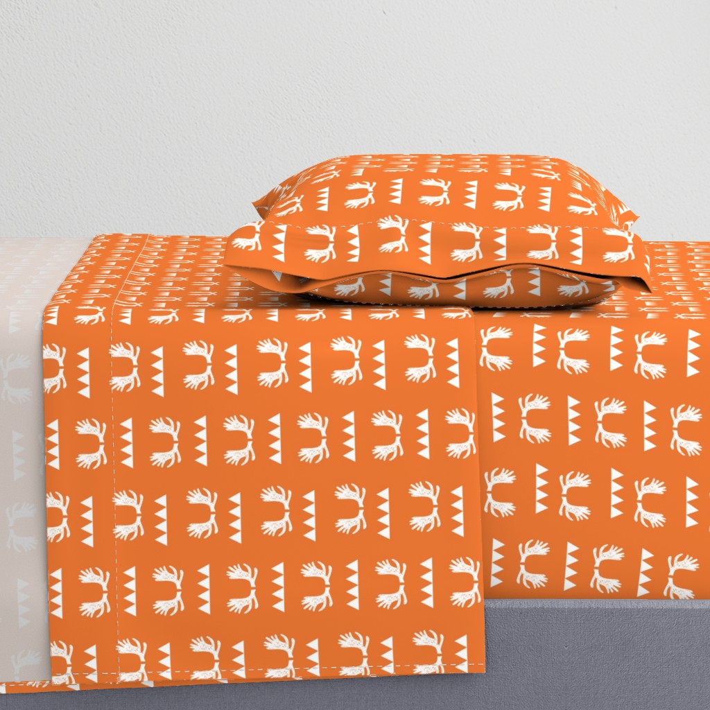 moose antlers fabric // moose fabric andrea lauren fabric nursery baby design - orange