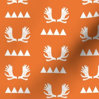 moose antlers fabric // moose fabric andrea lauren fabric nursery baby design - orange