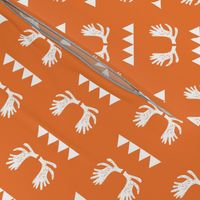 moose antlers fabric // moose fabric andrea lauren fabric nursery baby design - orange