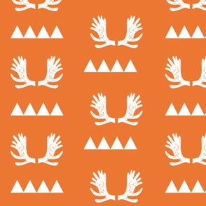 moose antlers fabric // moose fabric andrea lauren fabric nursery baby design - orange