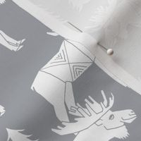 moose fabric // moose nursery baby fabric - light grey