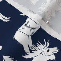 moose fabric // moose nursery baby fabric - navy