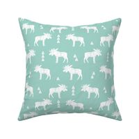 moose fabric // moose nursery baby fabric - mint