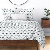 moose fabric // moose nursery baby fabric - mint, navy, charcoal