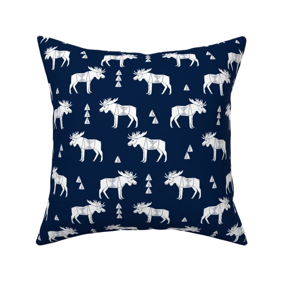 moose fabric // moose nursery baby fabric - navy