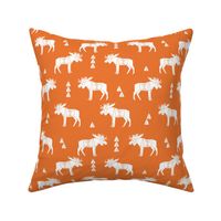 moose fabric // moose nursery baby fabric - orange