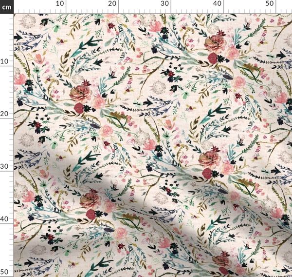 by nouveau/_bohemian Set of 4 Garden Cloth Placemats by Spoonflower grey Floral Placemats - Jungle Bloom