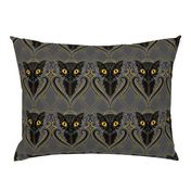 Black cat Halloween damask