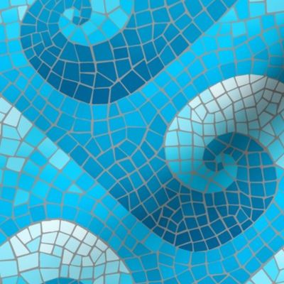 wave mosaic - turquoise